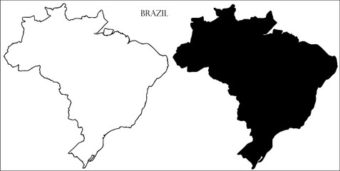 Brazil Blank Map, Brazil Map Outline Vector Images
