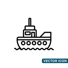 Obraz premium Simple Design Boat Icon Template 