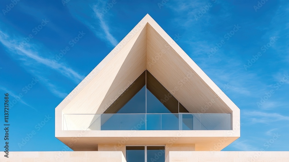 Poster modern architectural design with angular roofline