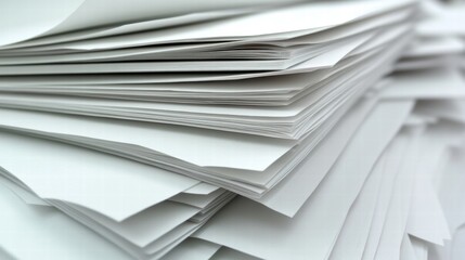 Stack of Blank White Paper Sheets