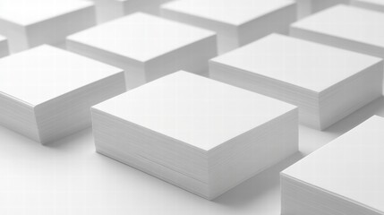 Stack of Blank White Business Cards Mockup