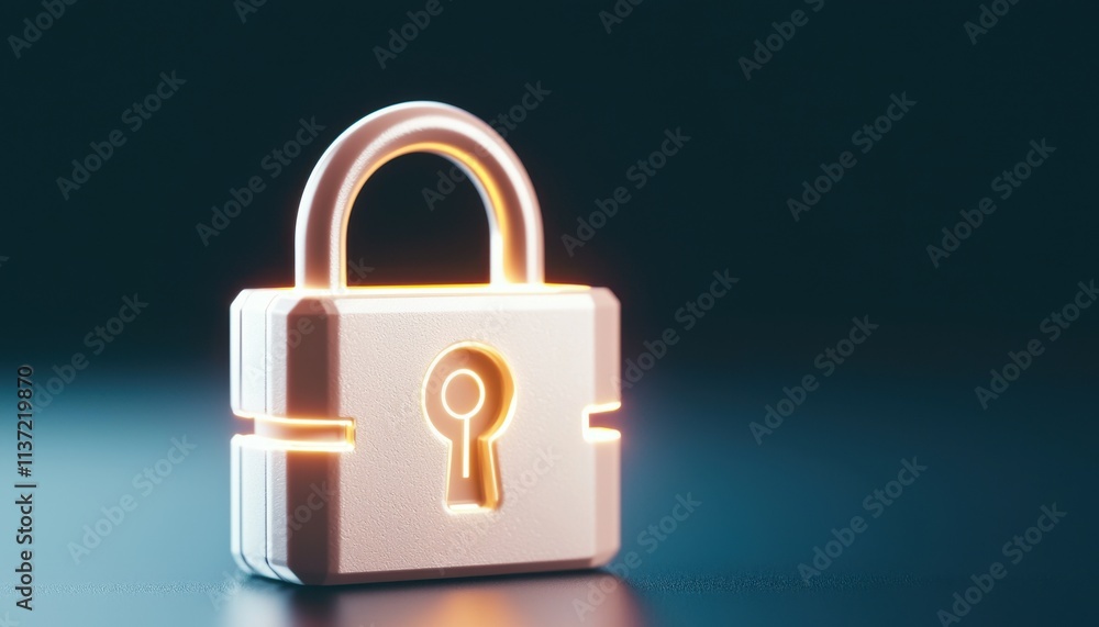Poster vpn privacy safety lock technology secure concept. digital lock symbolizing security and protection 
