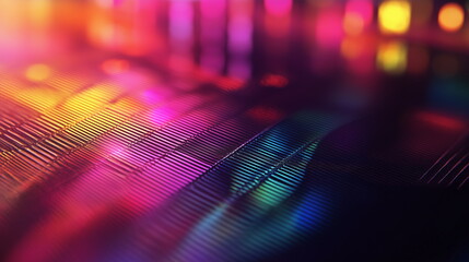 Silicon Wafer with Rainbow Reflections for Semiconductor and Chip Manufacturing Illustration