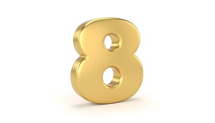 Obraz premium Golden Number Eight: A 3D Render of Luxury and Elegance