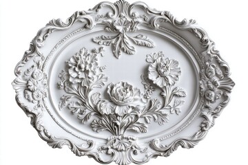 Elegant White Ornate Floral Rococo Frame