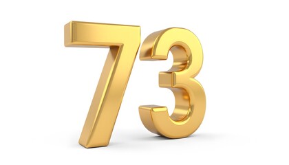 Obraz premium Golden Number Seventy-Three: 3D Render of Luxury Number