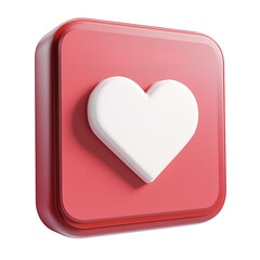 Red heart with a white border