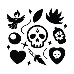 Creative Tattoo Stickers Collection for Digital Download