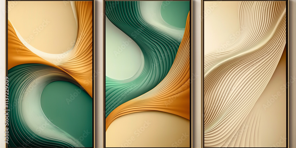 Poster Abstract background with flowing, wavy shapes creating dynamic visual interest