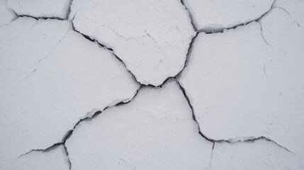 Fototapeta premium Cracked White Surface with Detailed Texture and Patterns in Close-Up