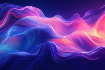 Fototapeta premium Abstract vibrant blue and pink waves. Ideal for backgrounds, websites, or digital art projects needing a dynamic feel.