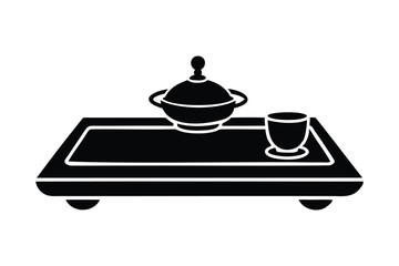 elegant tray silhouette art for kitchen and decorative designs
