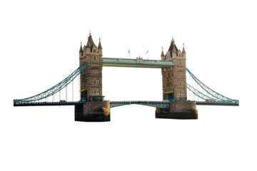 London Tower Bridge isolated transparent png	