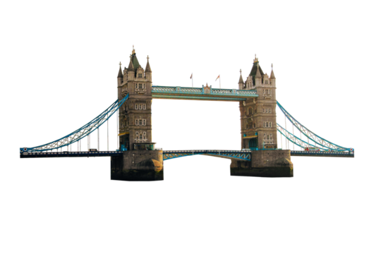 London Tower Bridge isolated transparent png	