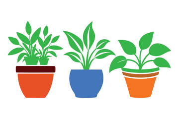 decorative planters vector art for home and garden designs