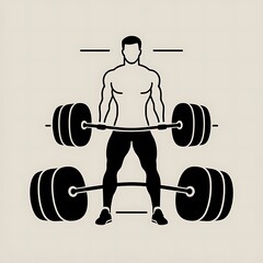 Fototapeta premium A strong man weightlifting a heavy barbell