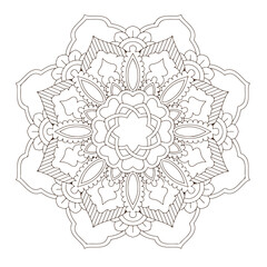 Obraz premium Print Blossom Mandala Shape. Circular pattern in form of mandala, tattoo, decoration. Decorative ornament in ethnic oriental style. 