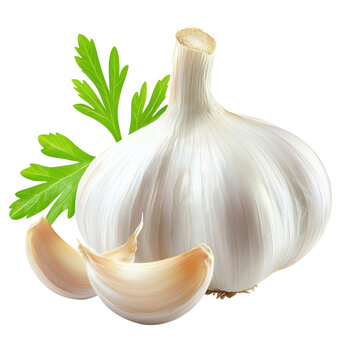 Fresh garlic isolated on a white background. png
