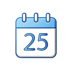calendar date 25 outline icon