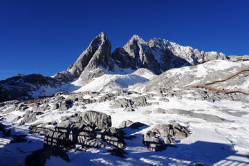 Jade Dragon Snow Mountain is a mountain massif or small mountain range in Yulong Naxi Autonomous County, Lijiang, Yunnan province, China. One of China's finest views, famous travel destinations 