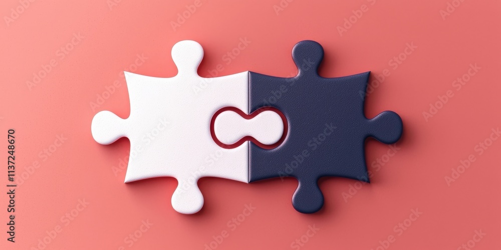 Aufkleber financial success stability performance concept. a minimalistic image of two puzzle pieces, one whit