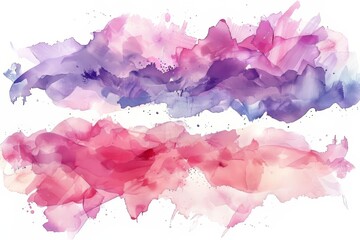 Obraz premium Abstract watercolor artwork in shades of pink and purple, evoking a dreamy atmosphere.