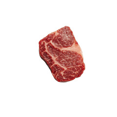 Fototapeta premium Wagyu steak isolated on a white background, showcasing its rich marbling and premium quality. cutout png