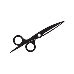 Minimal Scissors Icon with Cut Line