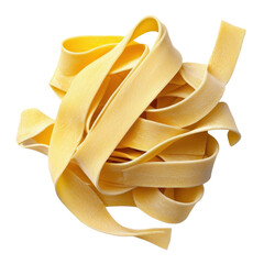 Fettuccine isolated on a white background, highlighting its long, flat noodles. cutout png