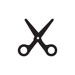Minimal Scissors Icon with Cut Line