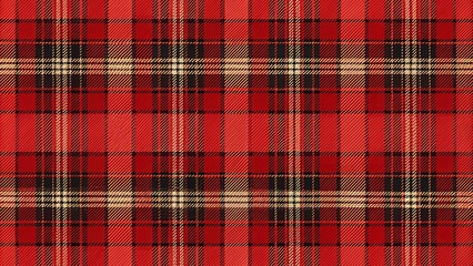 Red and Black Plaid Pattern with Subtle Gold Accents