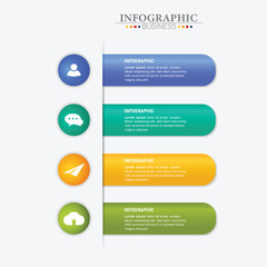 4 infographic tab index banner design vector and marketing template business
