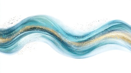 Abstract Blue and Gold Wave Background