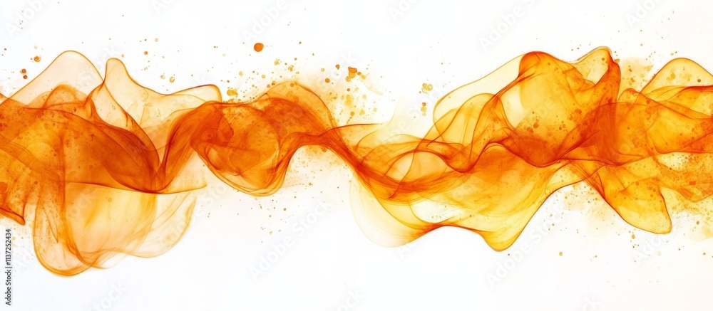 Aufkleber vibrant orange and yellow fluid shapes in abstract digital art creating dynamic energy and movement 