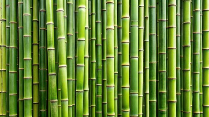 Fototapeta premium Vertical dense wall of green bamboo, nature, bamboo, green, background, texture, forest, plant, grove, foliage, dense, growth