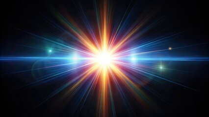 Fototapeta premium Abstract lens flare effect on black background, light, photography, glow, abstract, lens, flare, black, background, sun, effect
