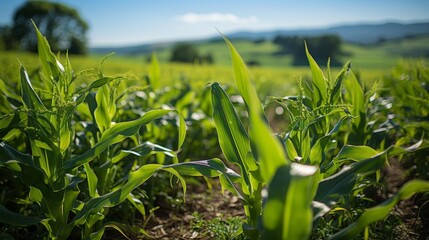 Obraz premium A field of corn is in full bloom