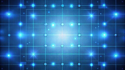 Futuristic blue abstract grid background with dots and squares, futuristic, abstract, grid, background, blue, dots
