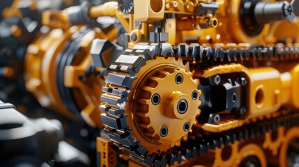 Obraz premium Heavy Machinery Plant: A facility that manufactures construction and mining equipment, such as excavators and bulldozers, for industrial and infrastructure projects. 