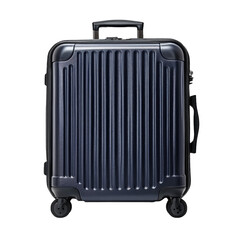 Fototapeta premium Sleek black suitcase with wheels and handle