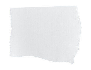 White ripped piece of paper isolated on transparent background PNG file