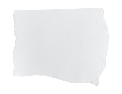 White ripped piece of paper isolated on transparent background PNG file