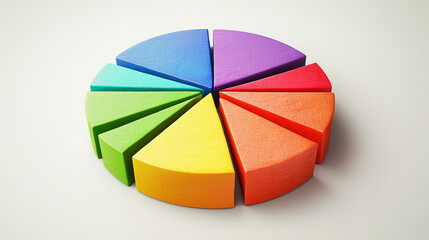Fototapeta premium pie chart visually divided into segments labeled with different financial categories