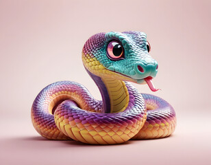 Fototapeta premium A snake with dazzling rainbow scales