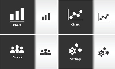 Chart Vector, Icon Or Logo Sign Isolated Symbol Glyph Illustration