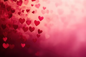 Blurred Background with Red Hearts