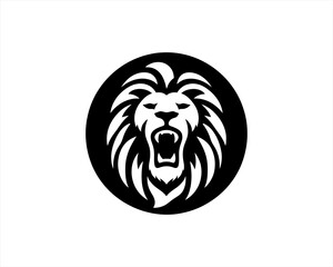 Lion head Roar Mascot, lion logo vector illustration. Lion silhouette vector art template.