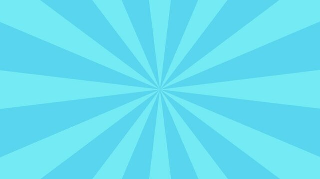 水色の回転する集中線とキラキラ効果のアニメーション