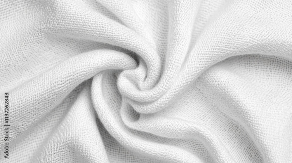 Poster soft white linen fabric with a seamless texture creates a versatile background for various design an