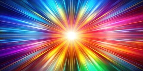 Obraz premium Colorful radial motion blurred light rays abstract background, light rays, colorful, abstract, radial, motion, blurred